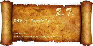 Réz Teréz névjegykártya